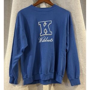 Vintage University Of Kentucky Wildcats Sweatshirt Crewneck Sweater‎ Blue Sz L